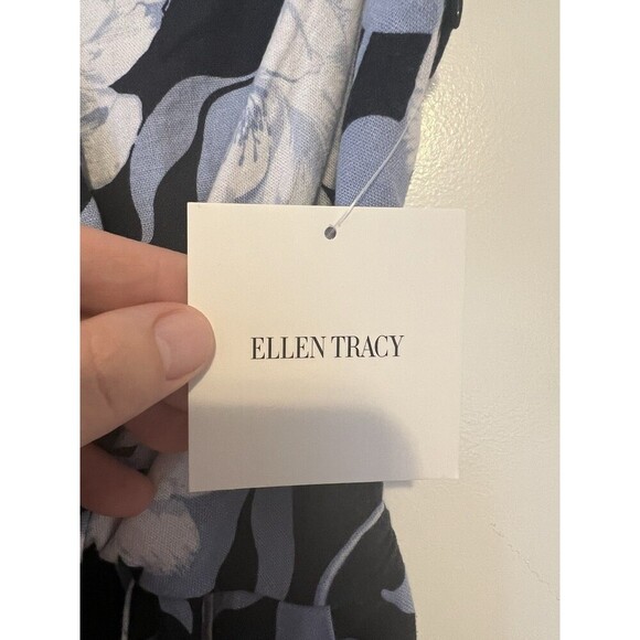 NWT Ellen Tracy Side Tie Linen Blend Midi Dress Women's XS Floral - Picture 9 of 16